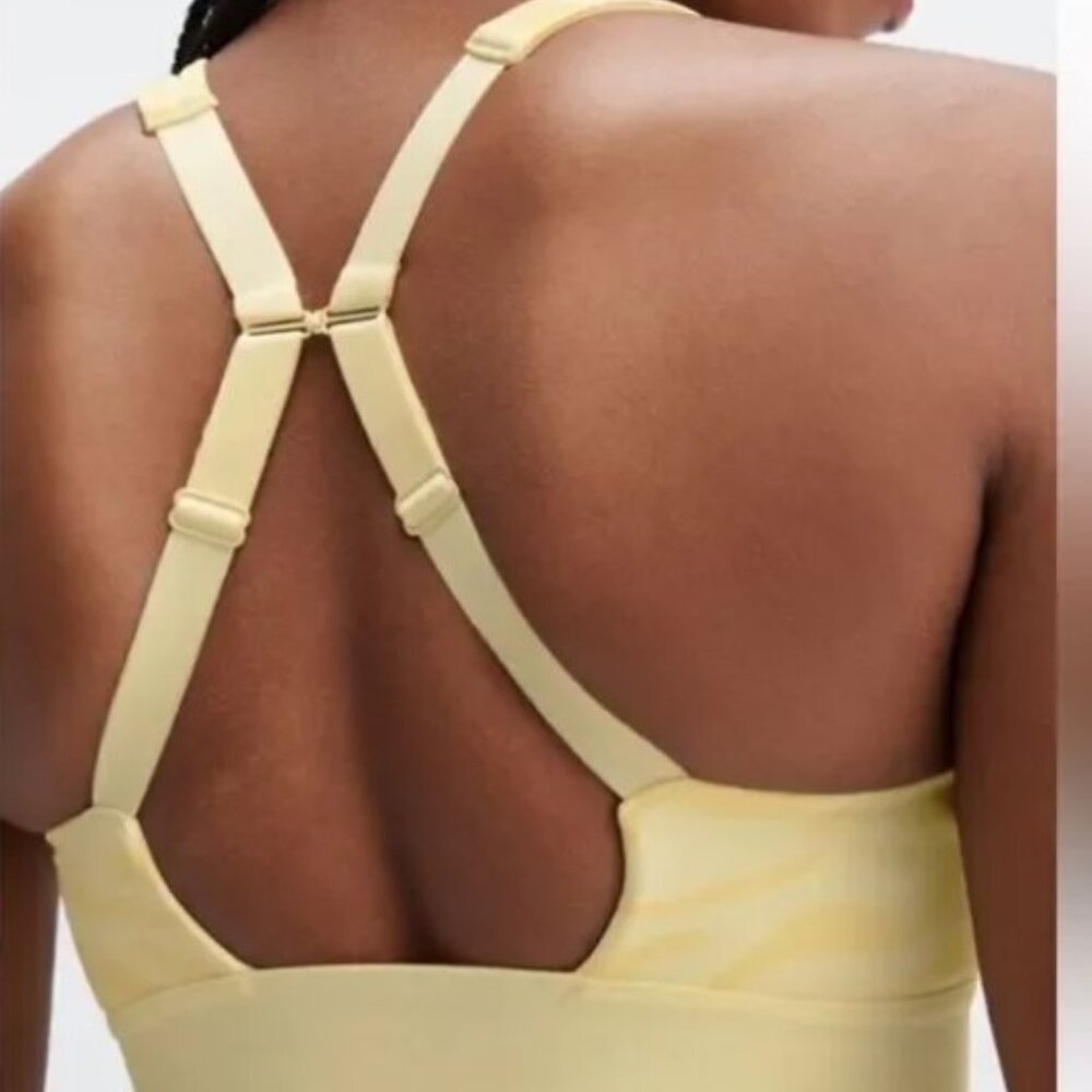 Fabletics All Day Every Day Bra Yellow Zebra Print V Neck Size L/XL - Picture 3 of 12